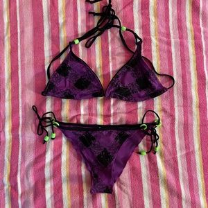 Body Glove Purple Plaid Bikini